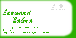 leonard makra business card